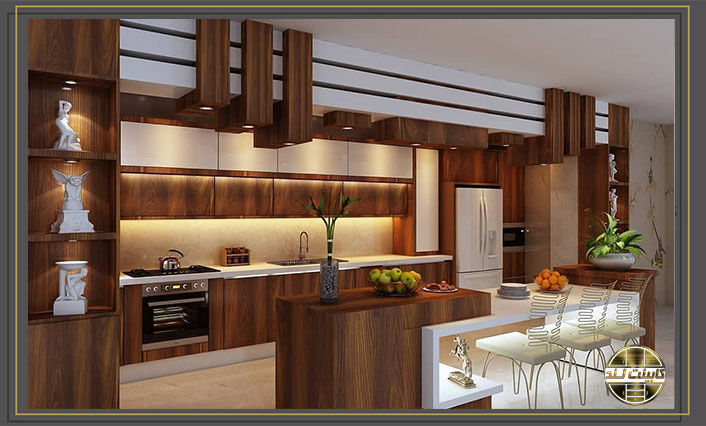 نمونه-کابینت-آشپزخانه-دو-طرفه